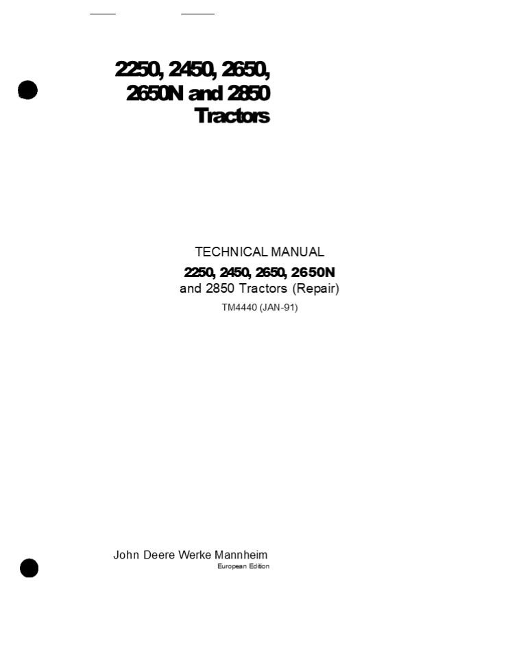 John Deere 2650 Tractor Service Repair Manual Instant Download (tm4440)