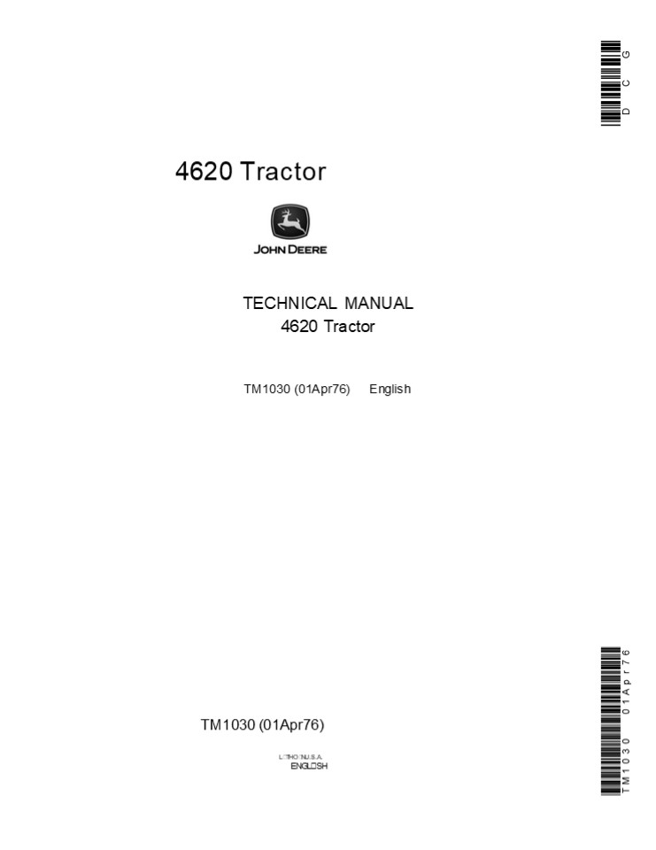 JOHN DEERE 4620 TRACTOR Service Repair Manual Instant Download (tm1030)