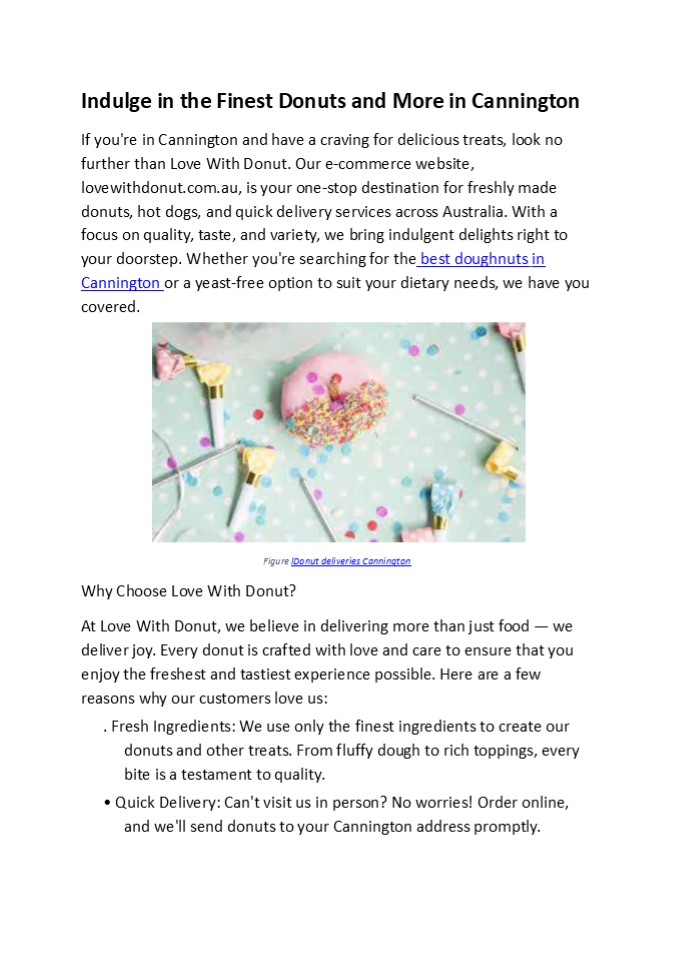 Indulge in the finest donuts in Cannington