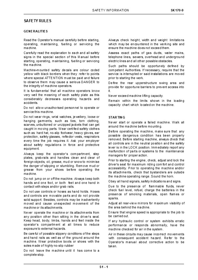 Kobelco SK170-9 Service Repair Manual Instant Download