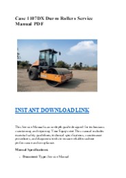 Case 1107DX Durm Rollers Service Manual PDF