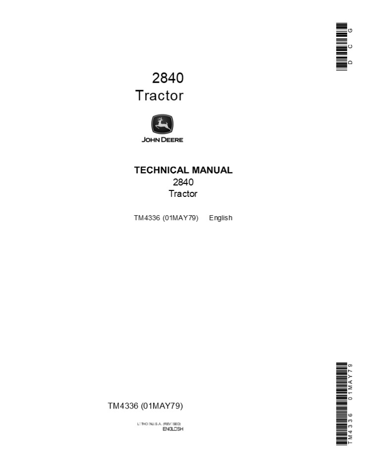 JOHN DEERE 2840 TRACTOR Service Repair Manual Instant Download