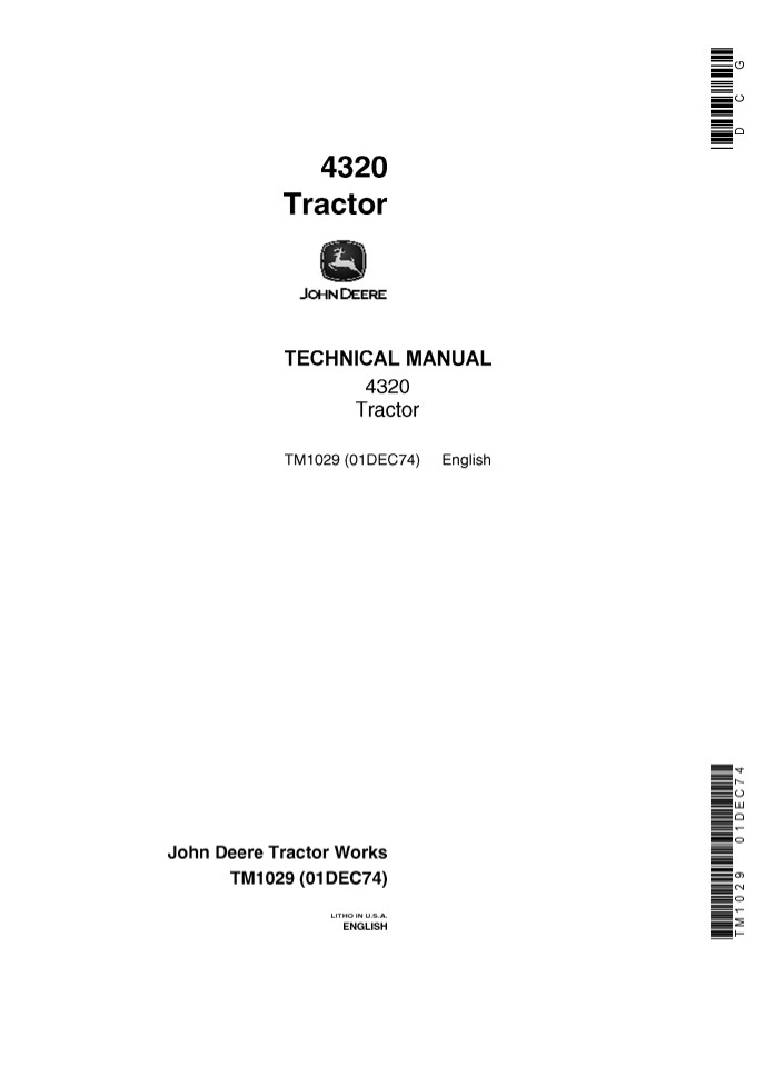 JOHN DEERE 4320 TRACTOR Service Repair Manual Instant Download