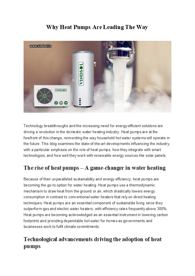 Why Heat Pumps Are Leading The Way
