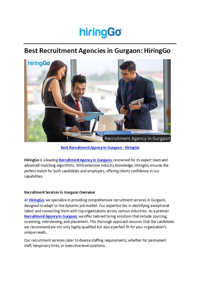 Best Recruitment Agency in Gurgaon - HiringGo