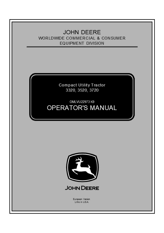 John Deere 3720 Tractor Operator’s Manual Instant Download (PIN3720 ...