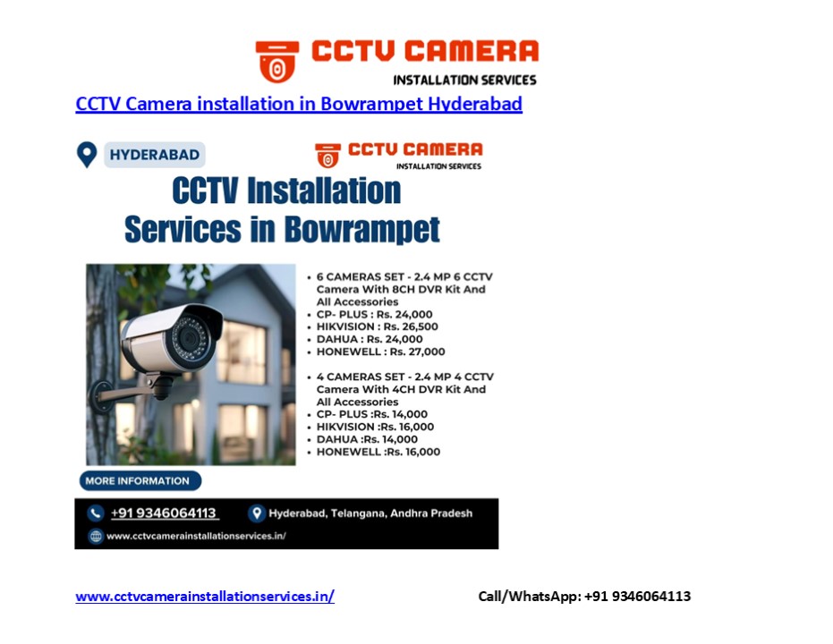 CCTV Installation Services in Bowrampet Hyd