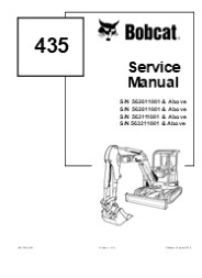 BOBCAT 435 COMPACT EXCAVATOR Service Repair Manual Instant Download (SN 562811001 & Above)