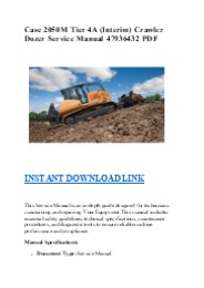 Case 2050M Crawler Dozer Service Manual 47936432 PDF