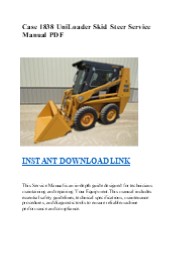 Case 1838 UniLoader Skid Steer Service Manual