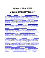 What Is The MVP Development Process?