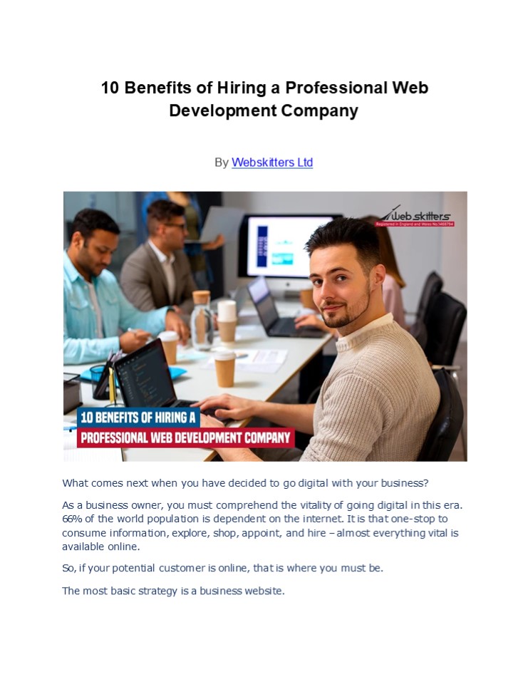 10 Benefits of Hiring a Professional Web Development Company
