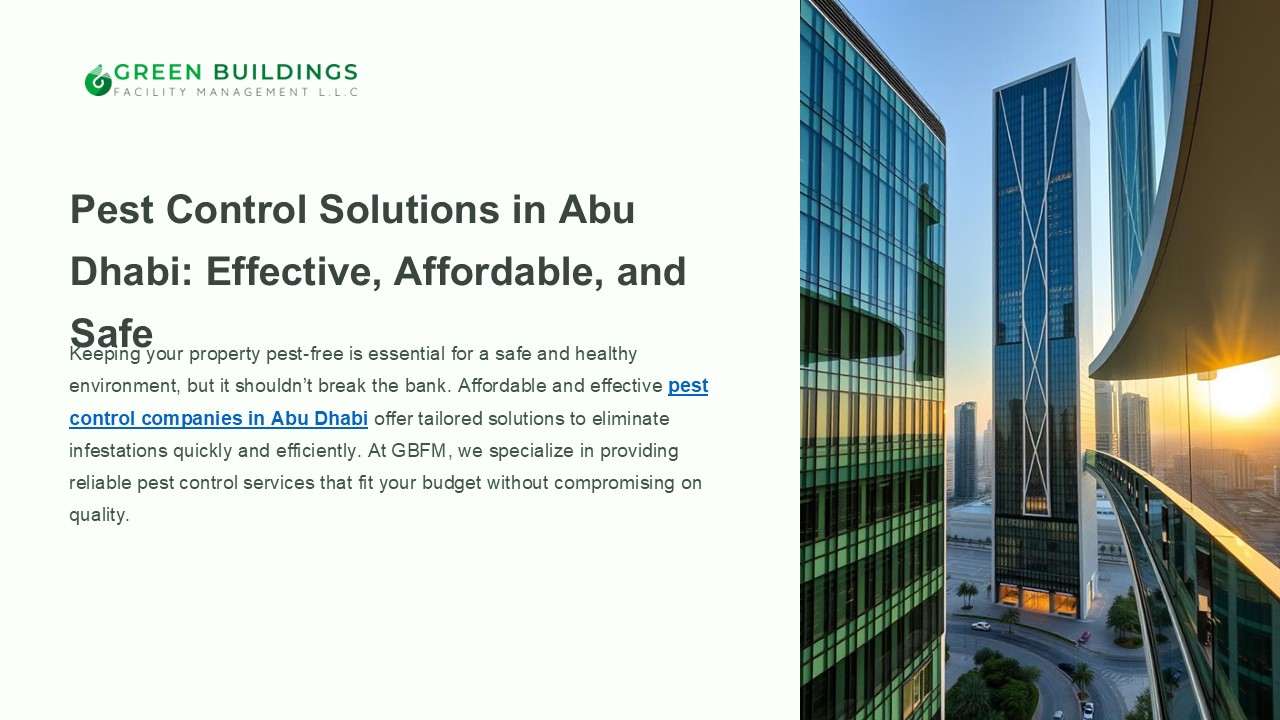 Pest Control Solutions in Abu Dhabi Effective Affordable and Safe