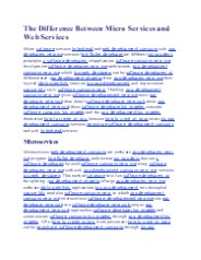 The Difference Between Micro Services and Web Services