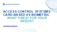 Access Control Systems: Card-Based vs Biometric