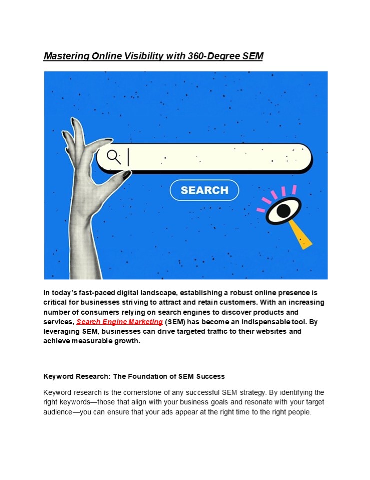 Mastering Online Visibility with 360-Degree SEM