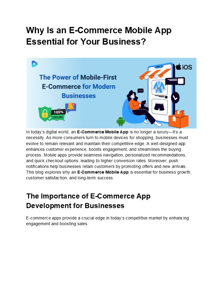 How Mobile Apps Enhance E-Commerce Success?
