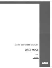 CASE 600 Diesel Crawler Dozer Service Repair Manual Instant Download