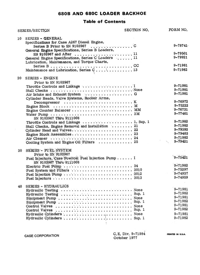 CASE 680B and 680C Loader Backhoe Service Repair Manual Instant Download