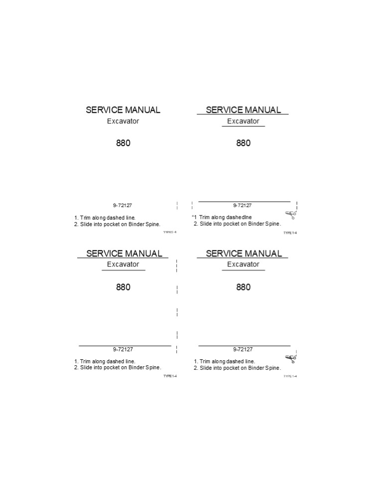 CASE 880 Excavator Service Repair Manual Instant Download