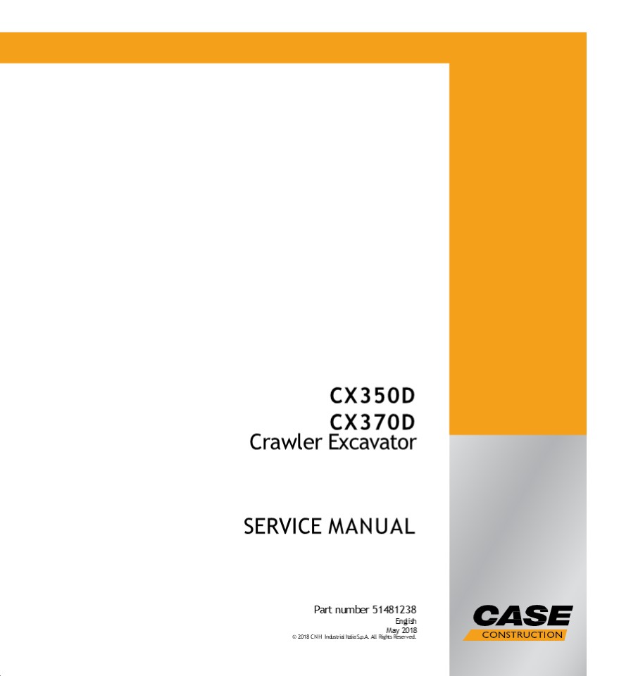 CASE CX370D Crawler Excavator Service Repair Manual Instant Download