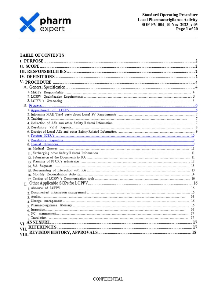 Local Contact Person for Pharmacovigilance