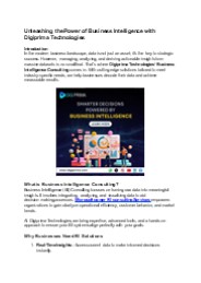 Unleashing the Power of Business Intelligence with Digiprima Technologies