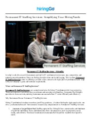 Permanent IT Staffing Services – HiringGo