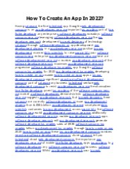 How To Create An App In 2022?