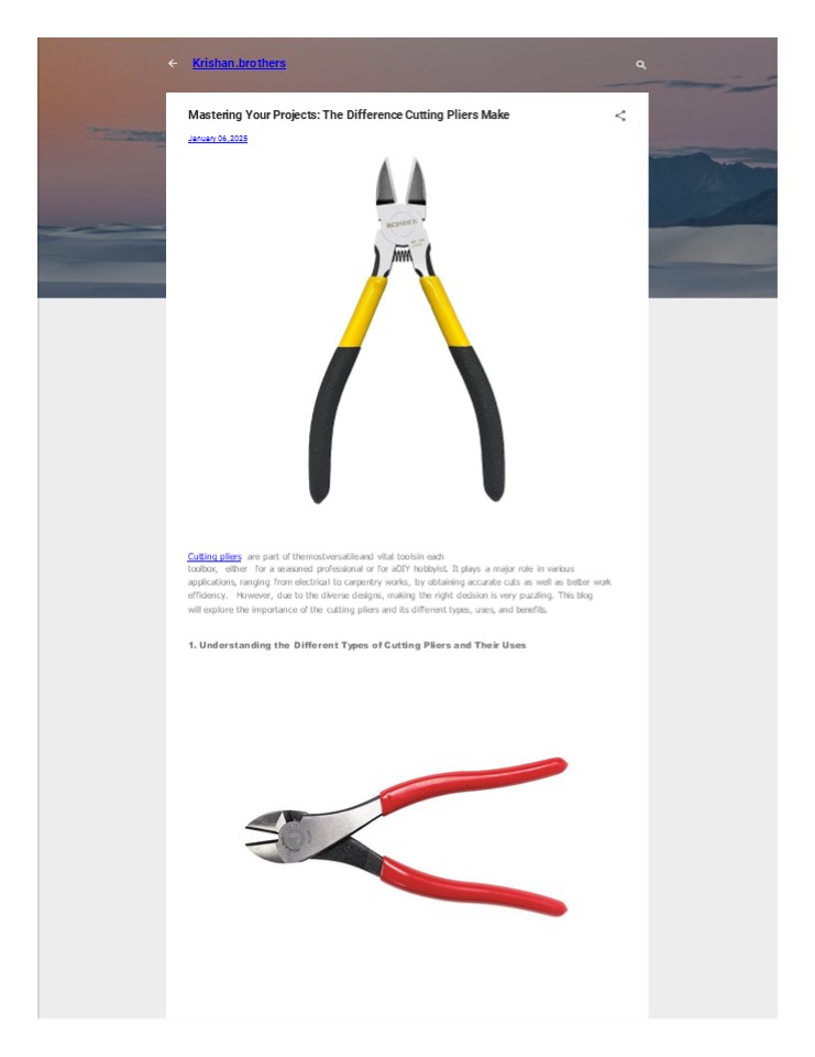 Mastering Your Projects: The Difference Cutting Pliers Make