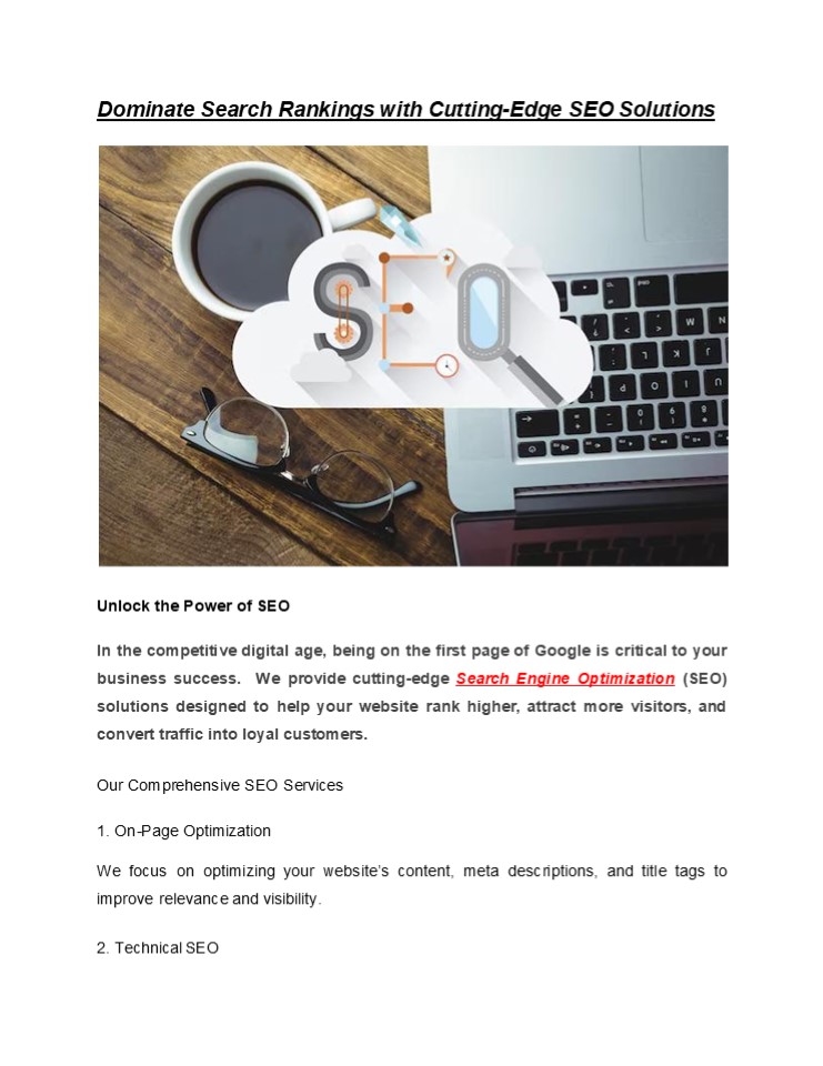 Dominate Search Rankings with Cutting-Edge SEO Solutions