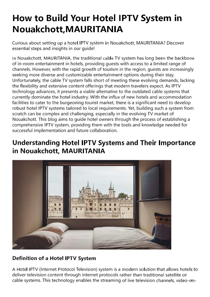 How to Build Your Hotel IPTV System in Nouakchott，MAURITANIA