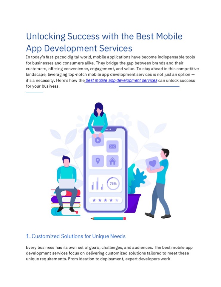 Unlocking Success with the Best Mobile App Development Services