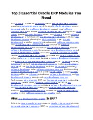 Top 3 Essential Oracle ERP Modules You Need