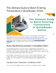 The Ultimate Guide to Batch Entering Transactions in QuickBooks Online