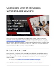 QuickBooks Error 6143: Causes, Symptoms, and Solutions