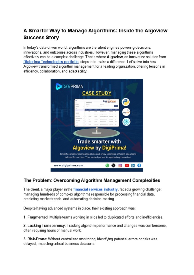 A Smarter Way to Manage Algorithms: Inside the Algoview Success Story