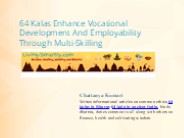 64 Kalas Enhance Vocational Development And Employability Through Multi-Skilling