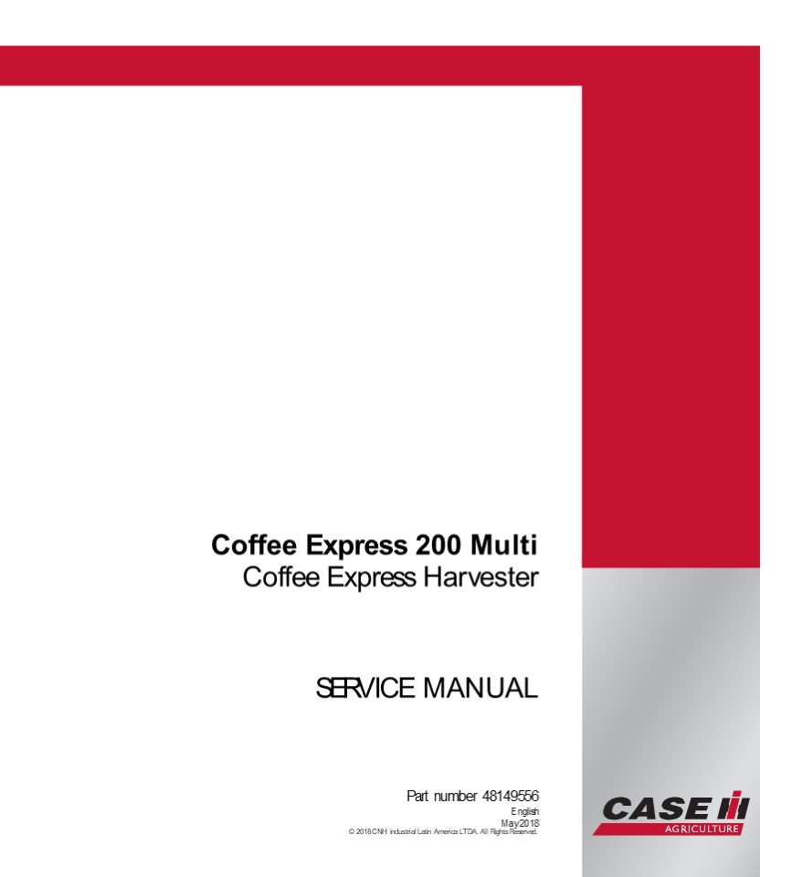 CASE IH 200 Multi Coffee Express Harvester Service Repair Manual Instant Download