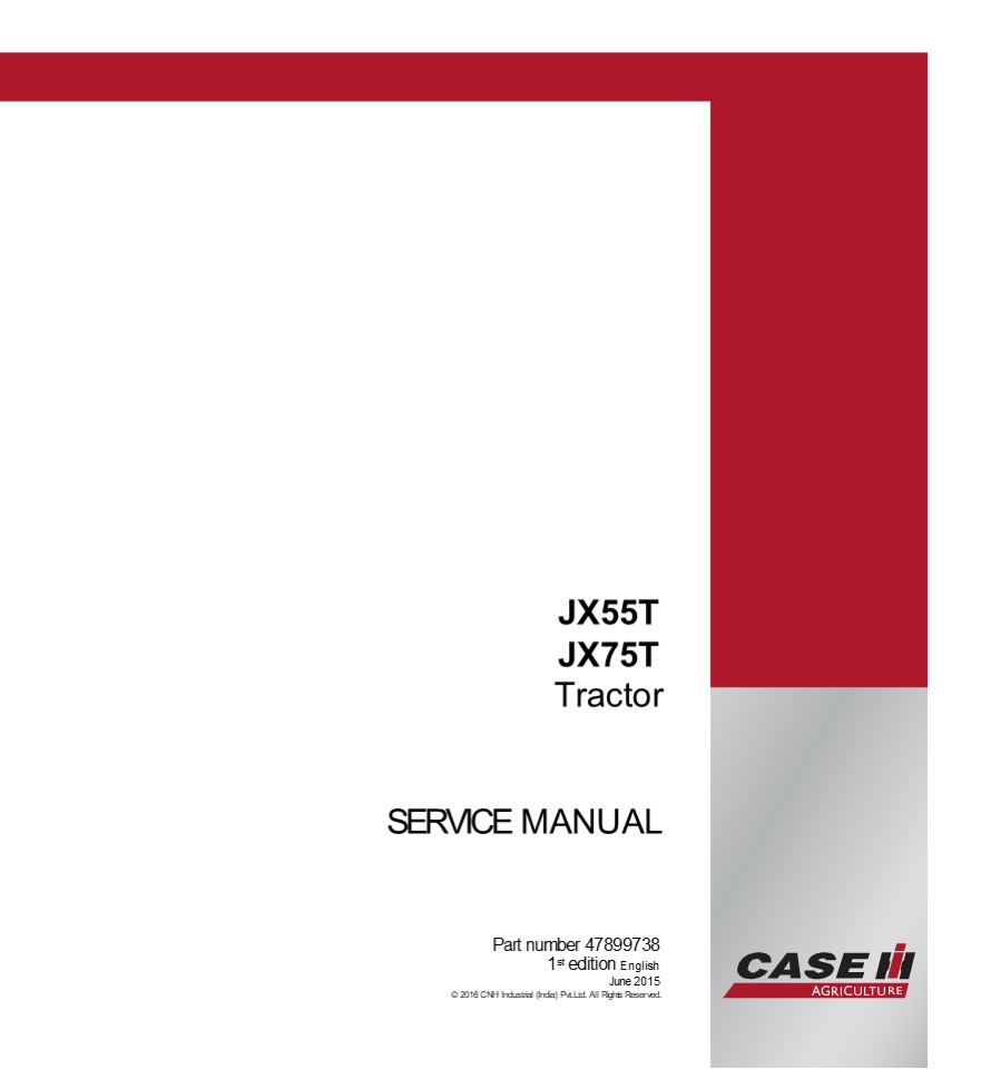 CASE IH JX55T TIER 1 engine, 2WD tractor Service Repair Manual Instant Download