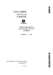 John Deere 105 Hi-Lo Combine Operator’s Manual Instant Download (Publication No.OMH90564)