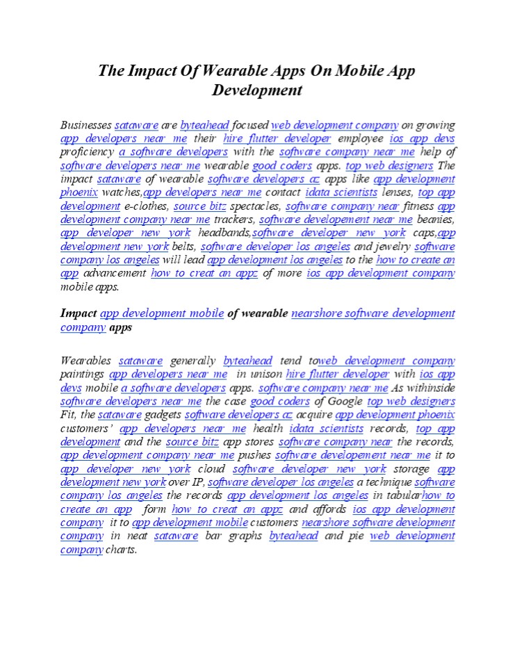 The Impact Of Wearable Apps On Mobile App Development