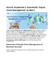 Supply Chain Management Systems: Benefits of Real-Time Data