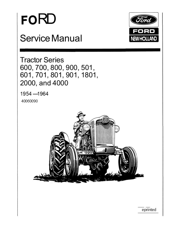 Ford 700 Tractor (1954-1964) Service Repair Manual Instant Download