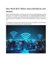 How Hotel Wi-Fi Affects Guest Satisfaction and Reviews