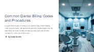 Common dental billing codes