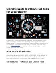 Top SOC Analyst Tools for Enhanced Cybersecurity