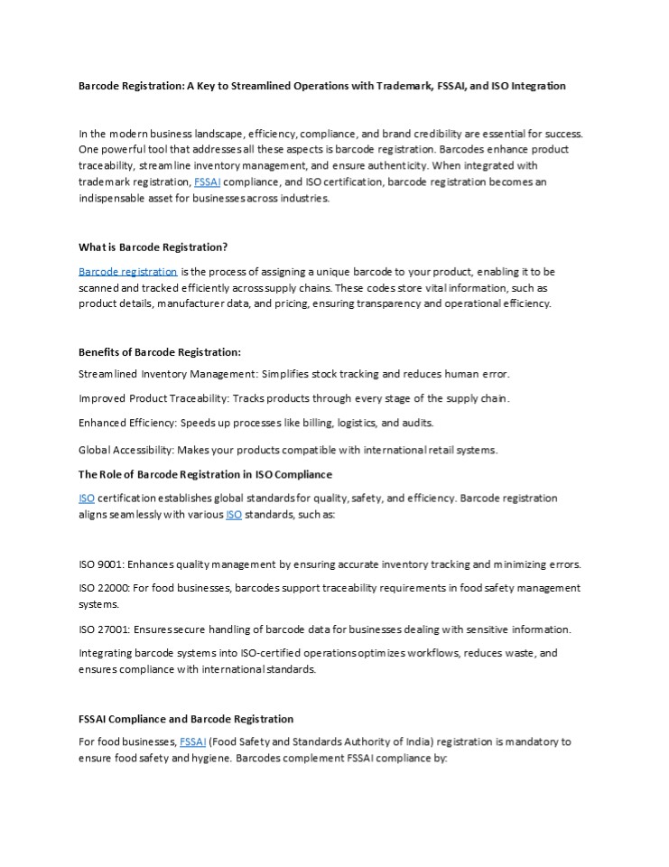 From Compliance to Convenience: The Power of Barcode Registration