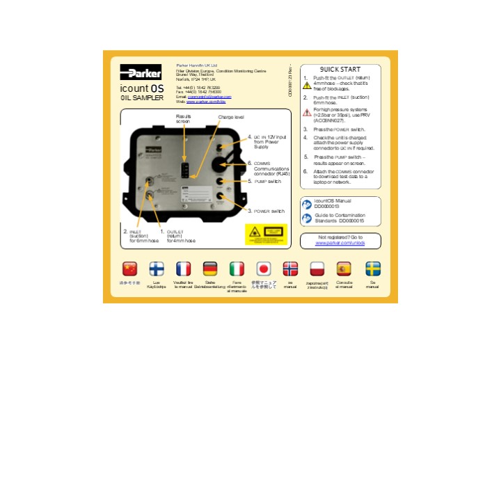 Parker Hannifin’s IcountOS Oil Sampler Operator’s Manual Instant Download
