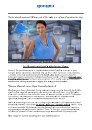 Best Microsoft Azure Cloud Consulting Services– Goognu